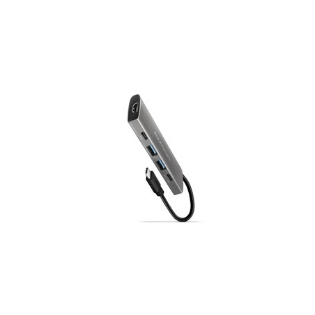 AXAGON HMC-5G21, USB 10Gb/s hub, porty 2x USB-A, 2x USB-C, HDMI 4k/30, PD 60W, kabel USB-C 13cm