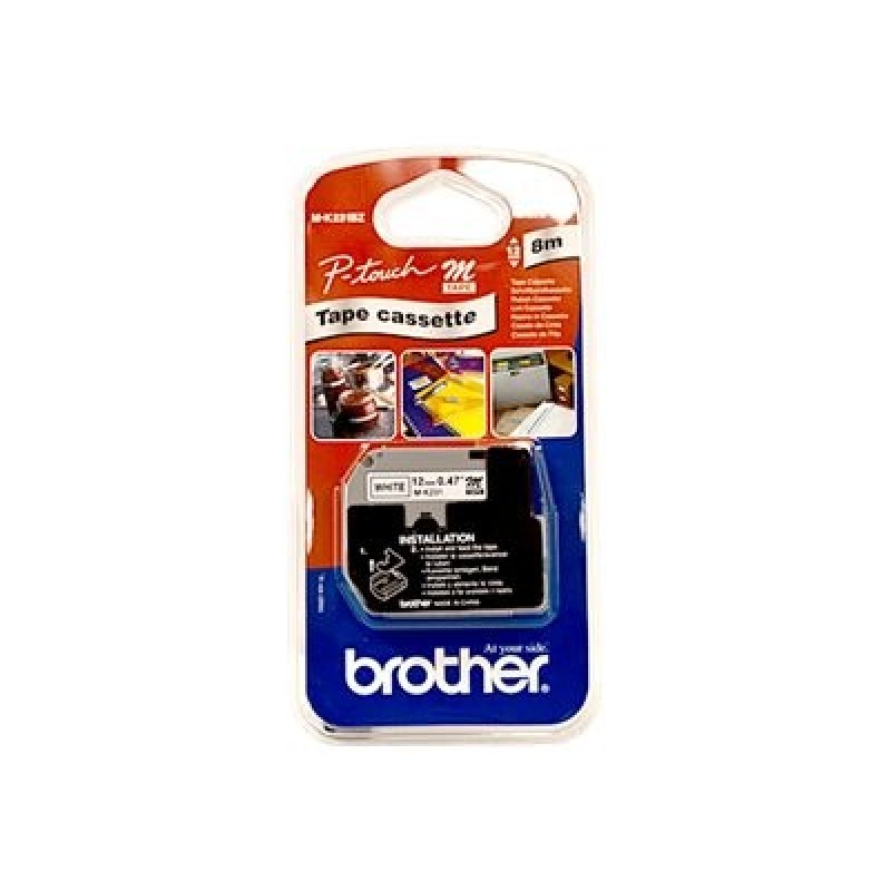 Brother originální páska do tiskárny štítků, Brother, TM-K231, černý tisk/bílý podklad, nelaminovaná, 8m, 12mm