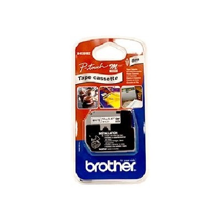 Brother originální páska do tiskárny štítků, Brother, TM-K231, černý tisk/bílý podklad, nelaminovaná, 8m, 12mm