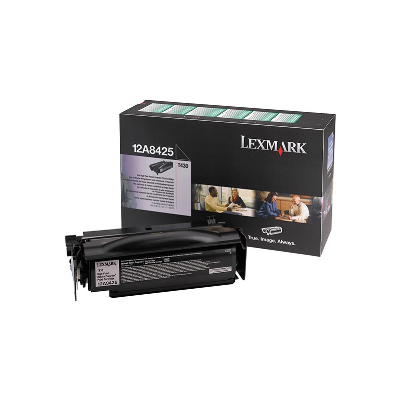 Lexmark originální toner 12A8425, black, 12000str., return
