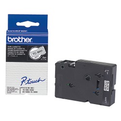 Brother originální páska do tiskárny štítků, Brother, TC-M91, černý tisk/průsvitný podklad, laminovaná, 7.7m, 9mm