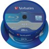 VERBATIM BD-R SL Datalife (25-pack)Blu-Ray/Spindle/6x/25GB WHITE BLUE SURFACE