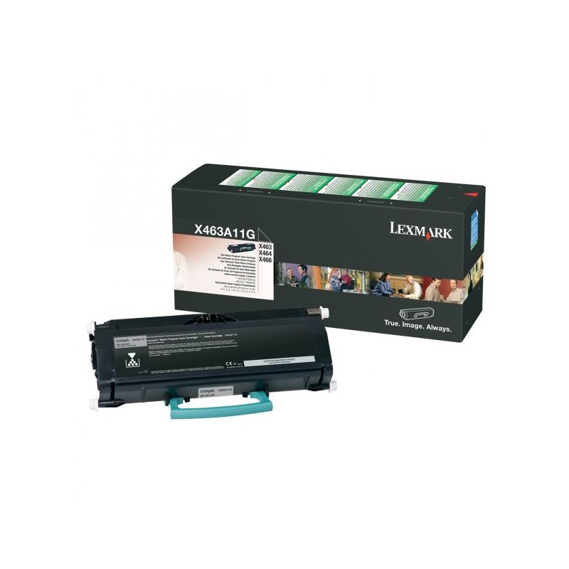 Lexmark originální toner X463A11G, black, 3500str., return