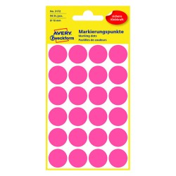 Avery Zweckform etikety 18mm, neon červené, 24 etiket, značkovací, baleno po 4 ks, 3172, pro ruční popis
