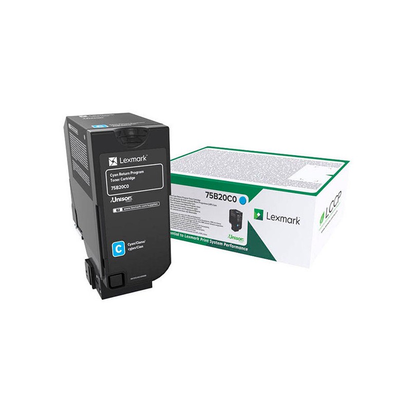 Lexmark originální toner 75B20C0, cyan, 10000str., return