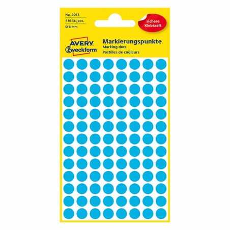 Avery Zweckform etikety 8mm, modré, 104 etiket, značkovací, baleno po 4 ks, 3011, pro ruční popis