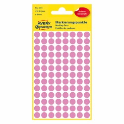 Avery Zweckform etikety 8mm, růžové, 104 etiket, značkovací, baleno po 4 ks, 3111, pro ruční popis, DOPRODEJ