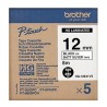 Brother originální páska do tiskárny štítků, Brother, HGE-M931, černý tisk/stříbrný matný podklad, 8m, 12mm, 5 ks v balení