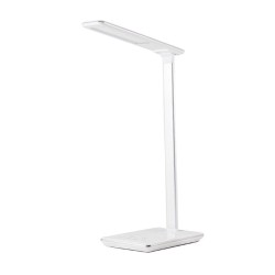 Huslog kancelářská lampa, hliník+ABS, bílá, 3 druhy svícení,časovač,bezdrátové nabíjení