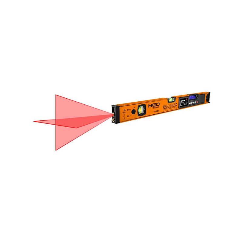 Digitální vodováha NEO TOOLS 60 cm, olovnice, čtvercový úhel, hliník