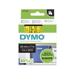 D1-TAPE 24MM X 7M/BLACK ON YELLOW