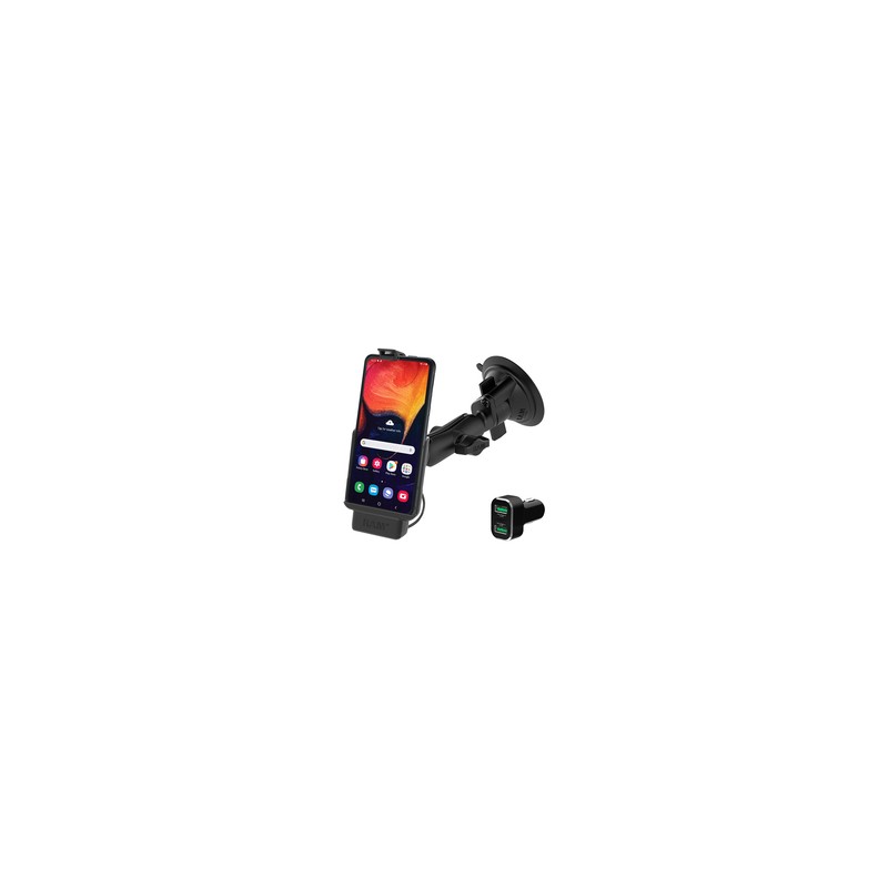 RAM® Powered Suction Cup Mount for Samsung XCover Pro with Charger
