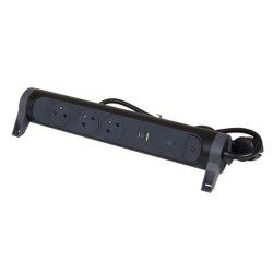 LEGRAND Revolution prodlužovací přívod s otočným tělem 3x2P+T, nabíječka USB A+C, přepěťová ochrana, podsvícené VYP/ZAP,