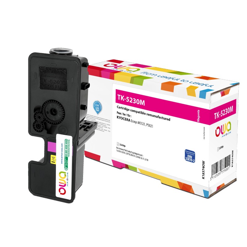 OWA Armor toner kompatibilní s Kyocera TK-5230M, 2200st, červená/magenta
