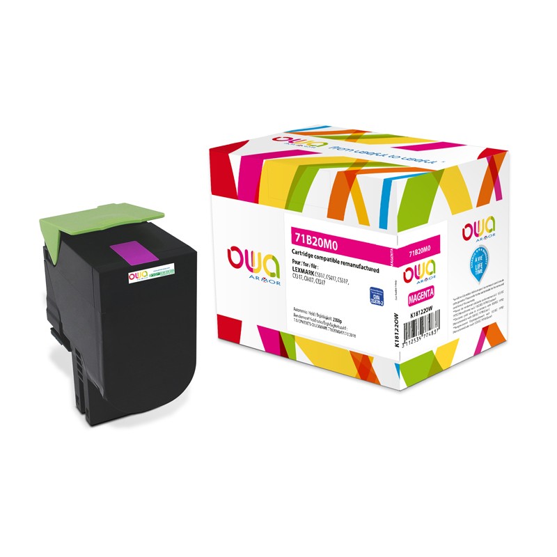 OWA Armor toner kompatibilní s LEXMARK 71B20M0, 2300st, červená/magenta