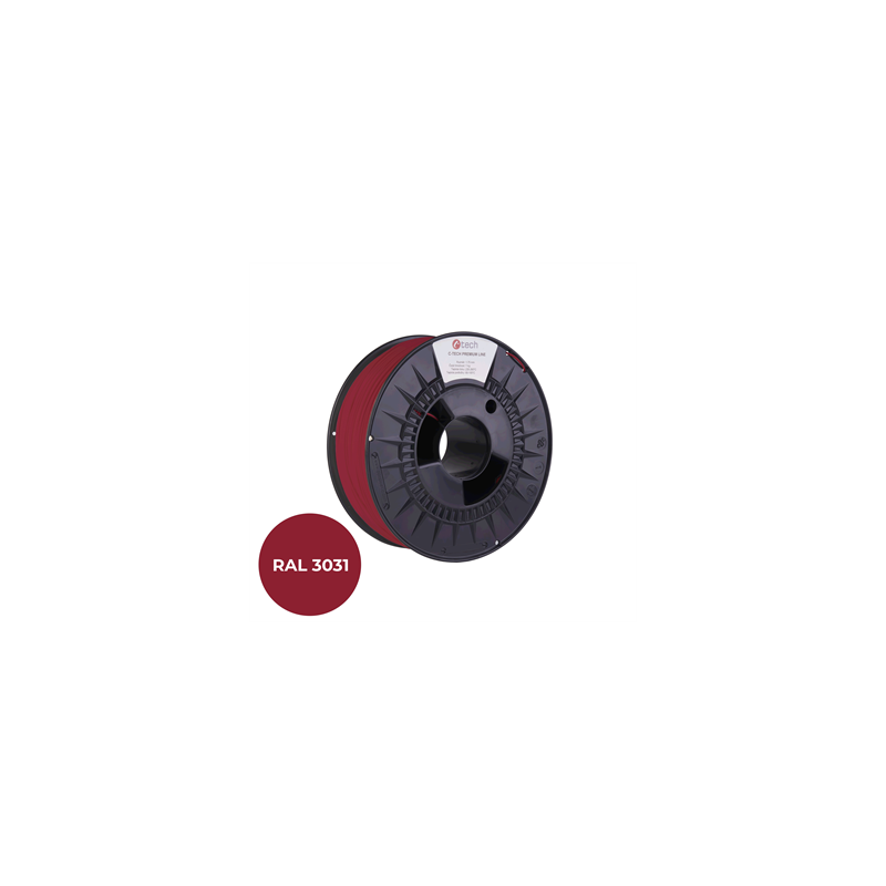 Filament C-TECH PREMIUM LINE, TPU 90A, flexibilní, orientální červená, RAL3031, 1,75mm, 1kg