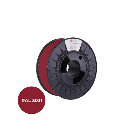 Filament C-TECH PREMIUM LINE, TPU 90A, flexibilní, orientální červená, RAL3031, 1,75mm, 1kg