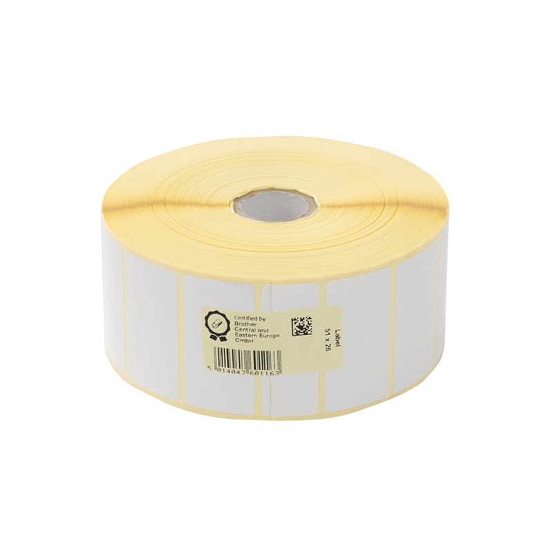 Brother papírové štítky 51mm x 26mm, bílá, 3250 ks, LCE1E026051127P, pro tiskárny řady TD
