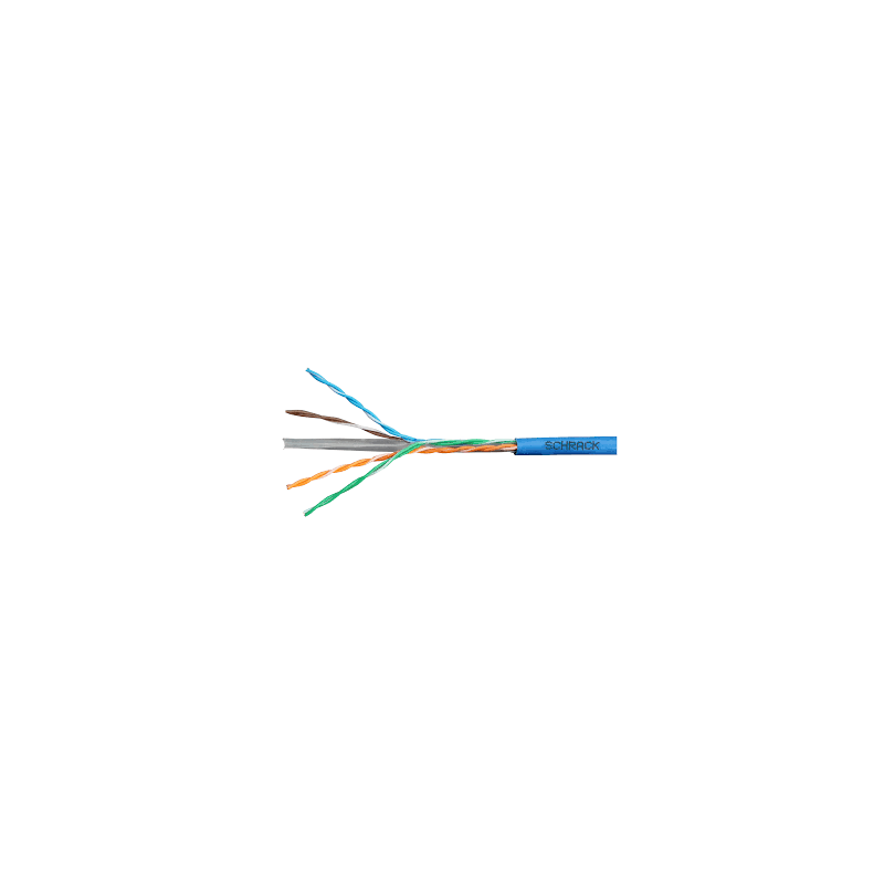 Kabel U/UTP Cat.6 4x2xAWG24 300 MHz, LS0H modrý, Eca, drát