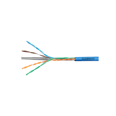 Kabel U/UTP Cat.6 4x2xAWG24 300 MHz, LS0H modrý, Eca, drát