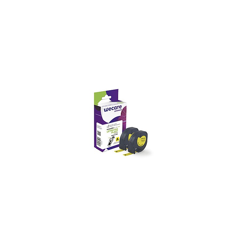 WECARE ARMOR páska kompatibilní s DYMO S0721620,Black/Yellow,2*12mm*4m