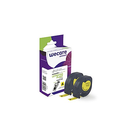 WECARE ARMOR páska kompatibilní s DYMO S0721620,Black/Yellow,2*12mm*4m