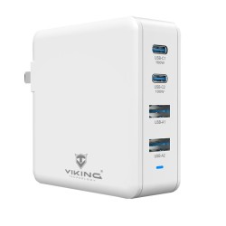 Viking nabíječka USB GaN 100W, podpora PD3.0 a QC4+, bílá