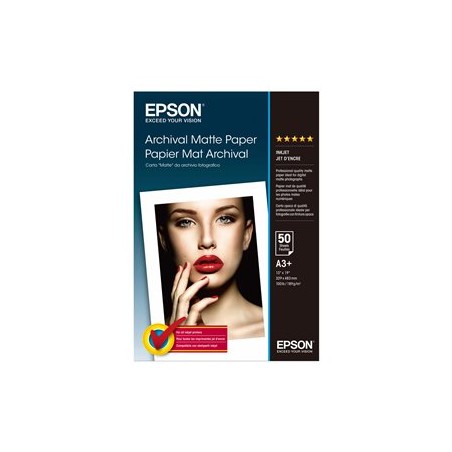 Epson Archival - Matný - Super A3/B (330 x 483 mm) - 192 g/m? - 50 listy papír - pro SureColor SC-P700, P7500, P900,… C13S041340