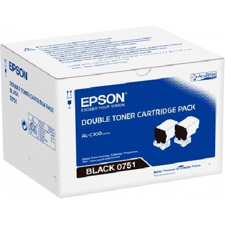 Epson originální toner C13S050751, black, 14600 (2x7300)str.