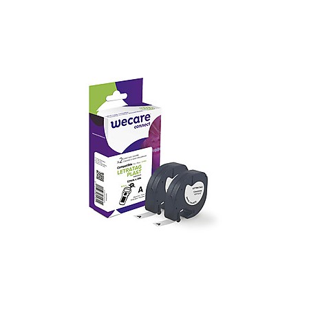 WECARE ARMOR páska kompatibilní s DYMO S0721610,Black/White,2*12mm*4m