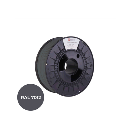 Filament C-TECH PREMIUM LINE, TPU 90A, flexibilní, čedičová šedá, RAL7012, 1,75mm, 1kg