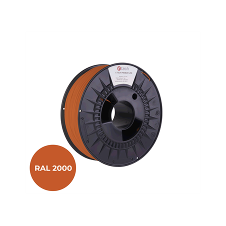 Filament C-TECH PREMIUM LINE, TPU 90A, flexibilní, žlutooranžová, RAL2000, 1,75mm, 1kg