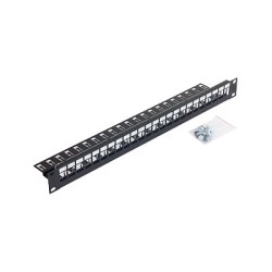19" modulární patch panel pro max.24 keystonů
