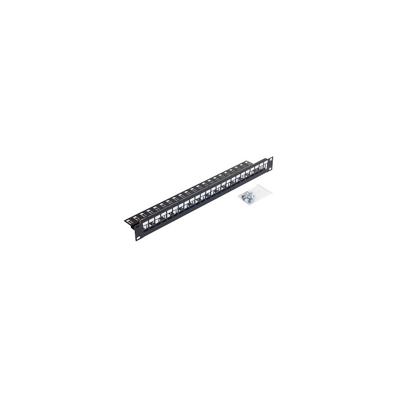 19" modulární patch panel pro max.24 keystonů