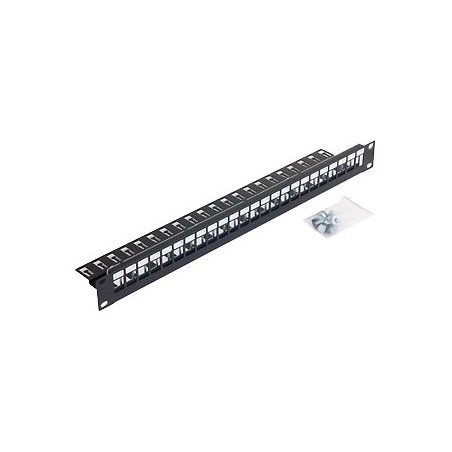 19" modulární patch panel pro max.24 keystonů