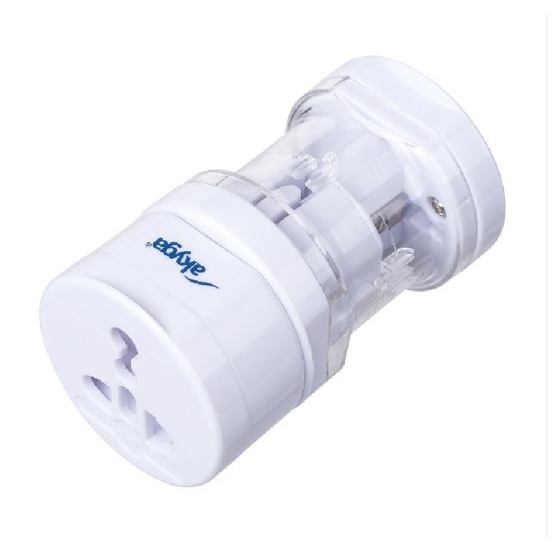 Akyga univerzální cestovní cestovní adaptér/110-250 V/ABS/Bílá
