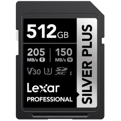 Lexar paměťová karta 512GB Professional SILVER PLUS SDXC™ UHS-I, čtení/zápis: 205/150MB/s