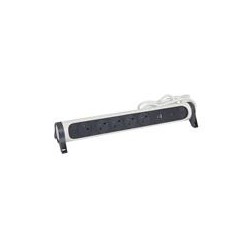 LEGRAND Revolution prodlužovací přívod s otočným tělem 5x2P+T, nabíječka USB A+C, přepěťová ochrana, podsvícené VYP/ZAP, 49420