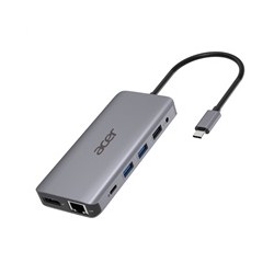 ACER 12v1 Type C dongle: 2 x USB3.2, 2 x USB2.0, 1x SD/TF, 2 x HDMI, 1 x PD, 1 x DP, 1 x RJ45, 1 x 3.5 Audio