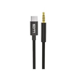 WG - Kabel Type-C (male) na AUX 3,5mm jack (male), 1,5metru, DAC chip, černá