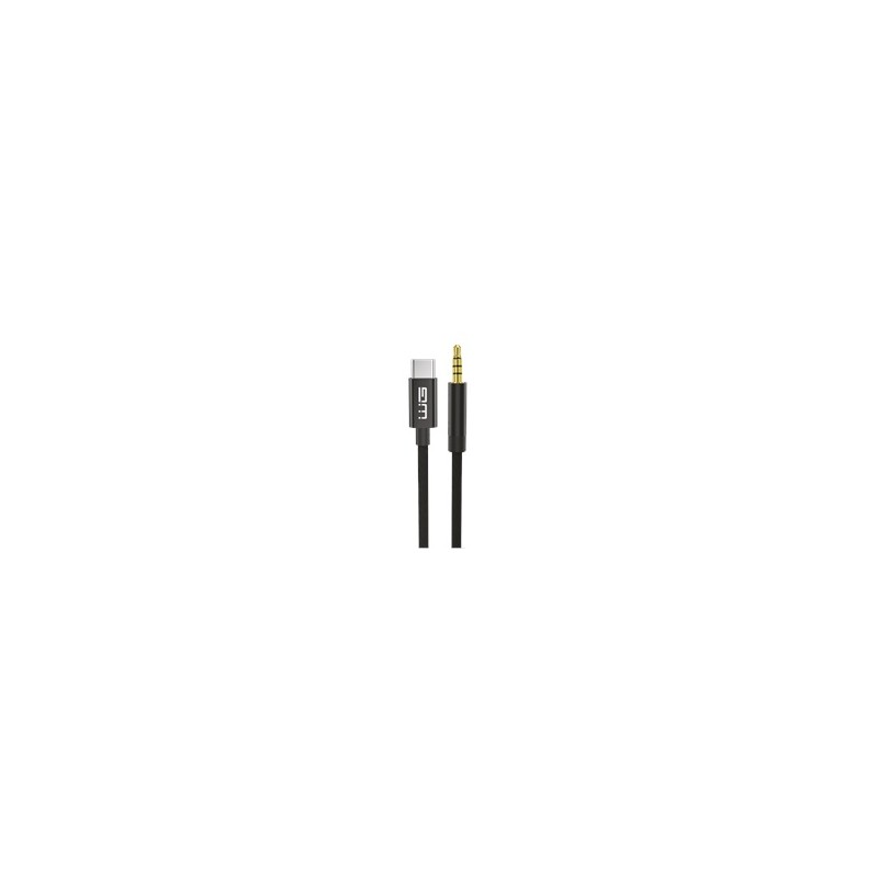 WG - Kabel Type-C (male) na AUX 3,5mm jack (male), 1,5metru, DAC chip, černá