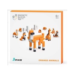 PIXIO Orange Animals magnetická stavebnice
