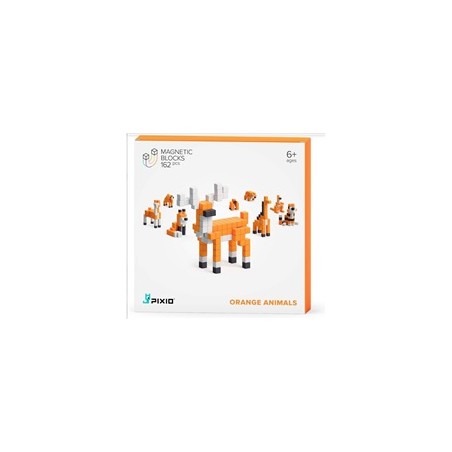 PIXIO Orange Animals magnetická stavebnice