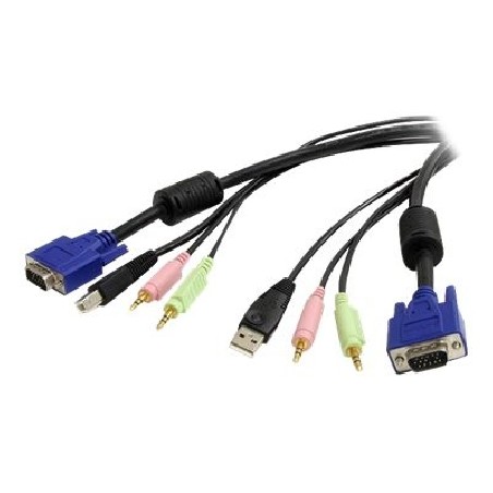 6ft 4-in-1 USB VGA KVM Switch Cable, 6ft 4-in-1 USB VGA KVM Switch Cable - USBVGA4N1A6