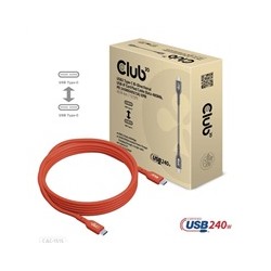 Club3D kabel USB-C, Oboustranný USB-IF Certifikovaný data kabel, PD 240W(48V/5A) EPR M/M 4m