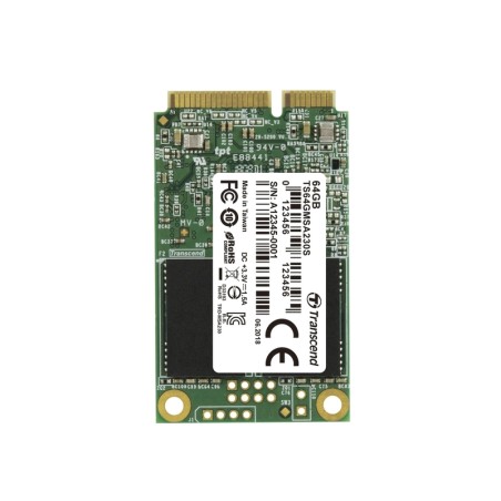 TRANSCEND Industrial SSD MSA230S 64GB, mSATA, SATA III, 3D TLC