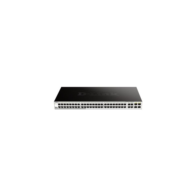 D-Link Web Smart DGS-1210-48 - Přepínač - řízený - 48 x 10/100/1000 + 4 x sdílený SFP - desktop