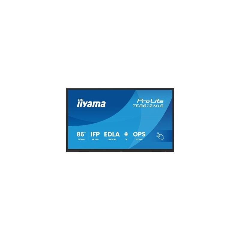 iiyama ProLite TE8612MIS-B4AG - 86" Trída úhloprícky (85.6" zobrazitelný) displej LCD s LED podsvícením - interaktivní digital
