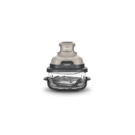 Ninja FN101EUST Crispi, přenosná horkovzdušná fritéza, 4v1, šedá, příkon 1700 W, skleněné nádoby 1,4 l a 3,8 l, bez PFAS