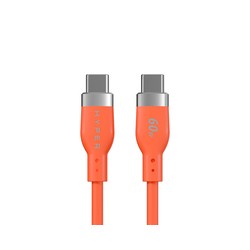 Targus Hyperhyperjuice Flex USB-C/Silicone Charging Cable - Orange